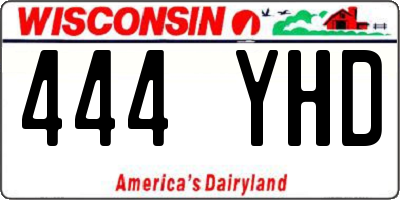 WI license plate 444YHD