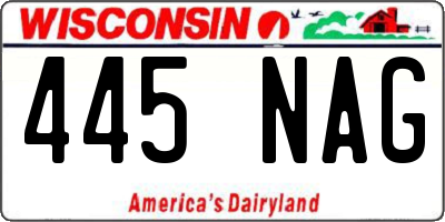 WI license plate 445NAG