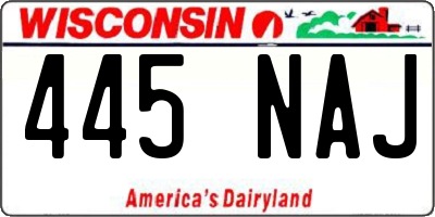 WI license plate 445NAJ