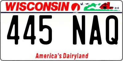 WI license plate 445NAQ