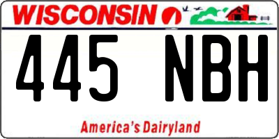 WI license plate 445NBH