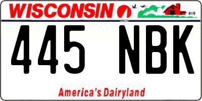 WI license plate 445NBK