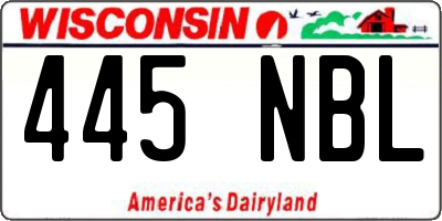 WI license plate 445NBL