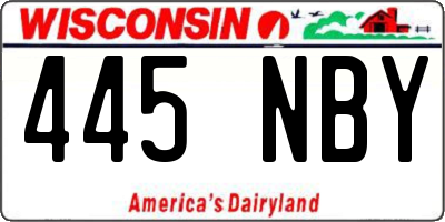 WI license plate 445NBY