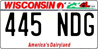 WI license plate 445NDG