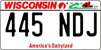 WI license plate 445NDJ