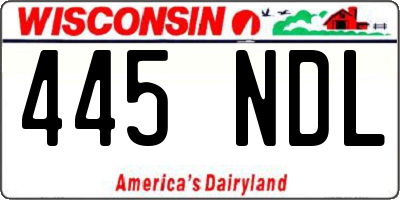 WI license plate 445NDL