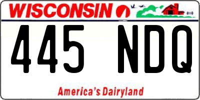 WI license plate 445NDQ