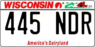 WI license plate 445NDR