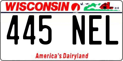 WI license plate 445NEL