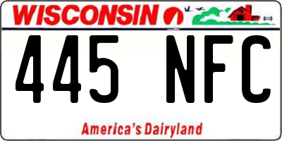 WI license plate 445NFC