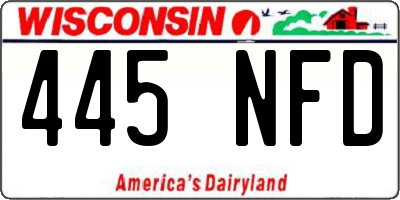 WI license plate 445NFD
