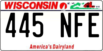 WI license plate 445NFE