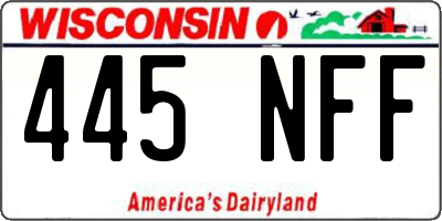 WI license plate 445NFF