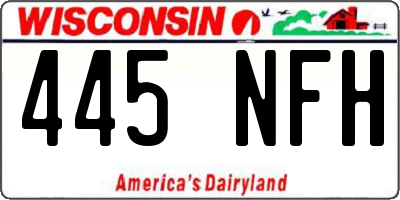 WI license plate 445NFH