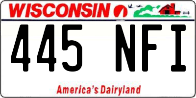WI license plate 445NFI