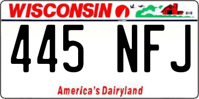 WI license plate 445NFJ