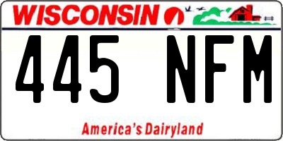 WI license plate 445NFM