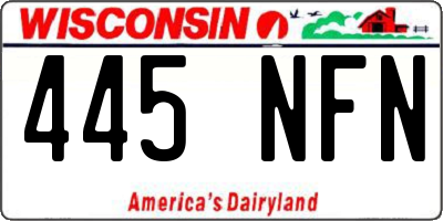 WI license plate 445NFN
