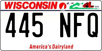 WI license plate 445NFQ