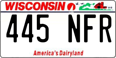 WI license plate 445NFR