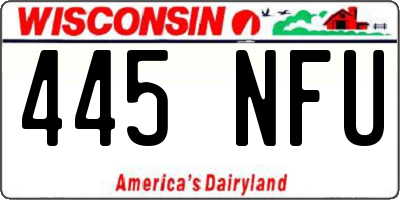 WI license plate 445NFU