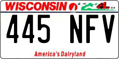WI license plate 445NFV