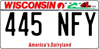 WI license plate 445NFY