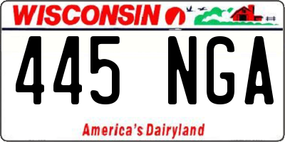 WI license plate 445NGA