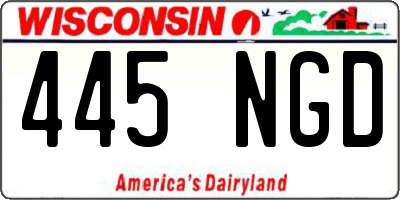 WI license plate 445NGD