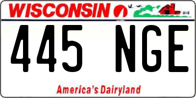 WI license plate 445NGE