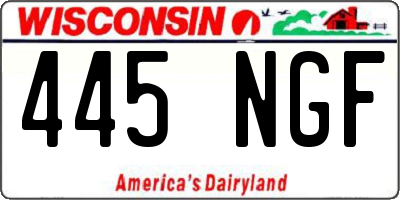 WI license plate 445NGF