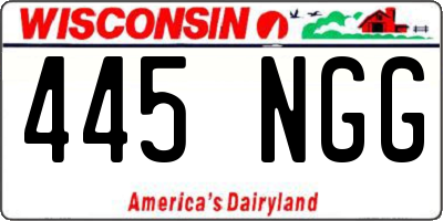 WI license plate 445NGG