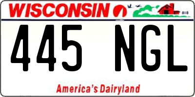 WI license plate 445NGL