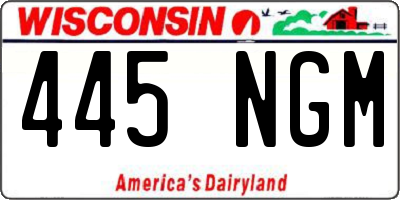 WI license plate 445NGM