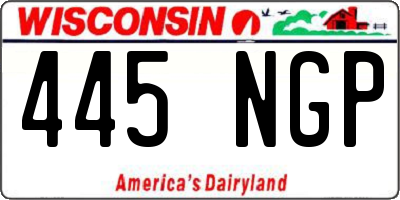 WI license plate 445NGP