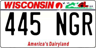 WI license plate 445NGR