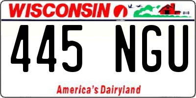 WI license plate 445NGU