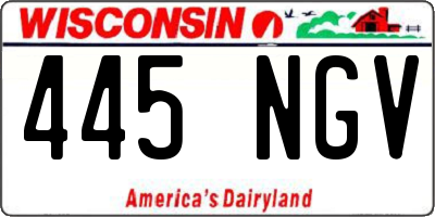 WI license plate 445NGV