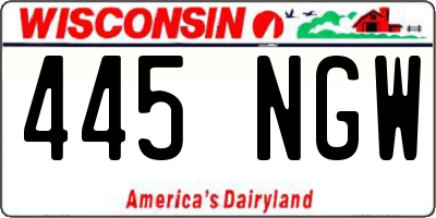 WI license plate 445NGW