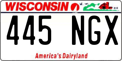WI license plate 445NGX