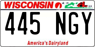 WI license plate 445NGY