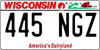 WI license plate 445NGZ