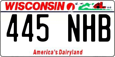 WI license plate 445NHB