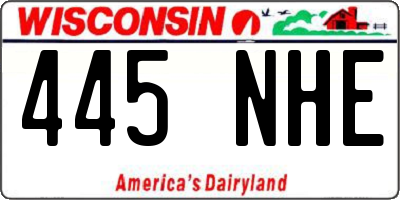 WI license plate 445NHE