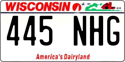 WI license plate 445NHG