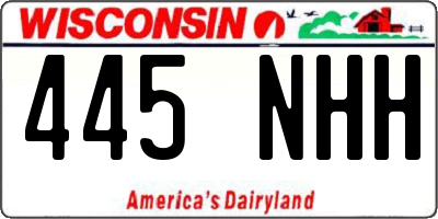 WI license plate 445NHH