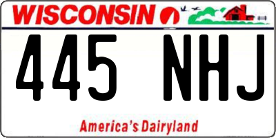 WI license plate 445NHJ