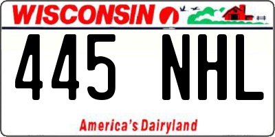 WI license plate 445NHL