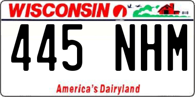 WI license plate 445NHM